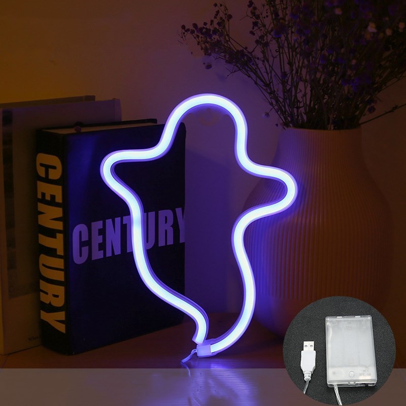 Halloween Ghost Neon Light – Colorful Wall Decor