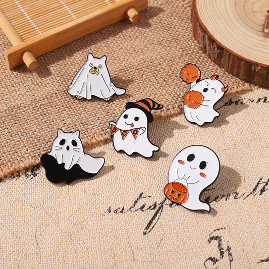 Cute Cartoon Ghost Halloween Brooch
