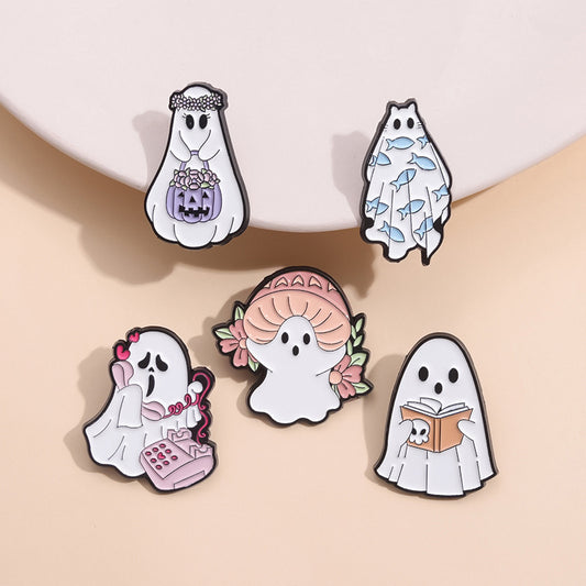 Cute Halloween Ghost Metal Brooch