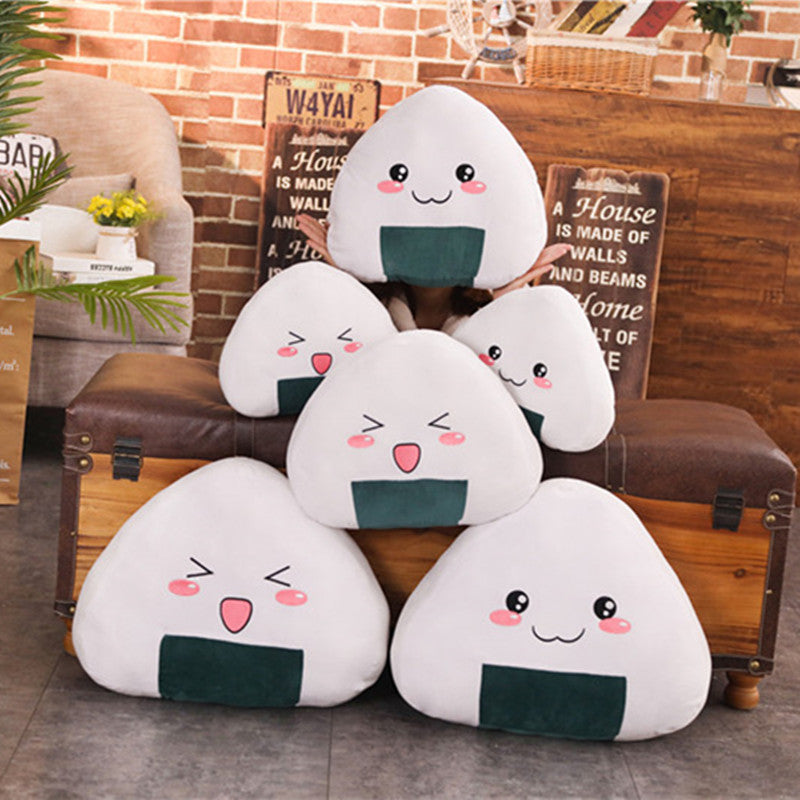 Cartoon Anime Rice Ball Plush Pillow – Cute & Cozy Onigiri Doll