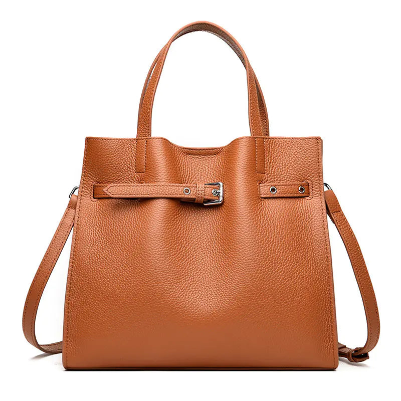 Leather Women's Tote Bag - Fashionable Large Capacity