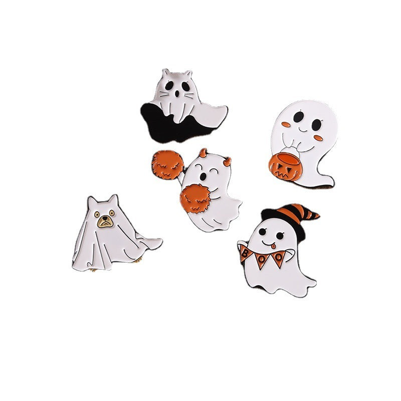 Cute Cartoon Ghost Halloween Brooch