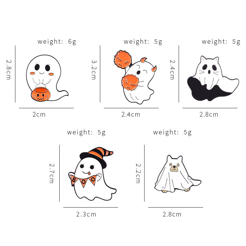 Cute Cartoon Ghost Halloween Brooch