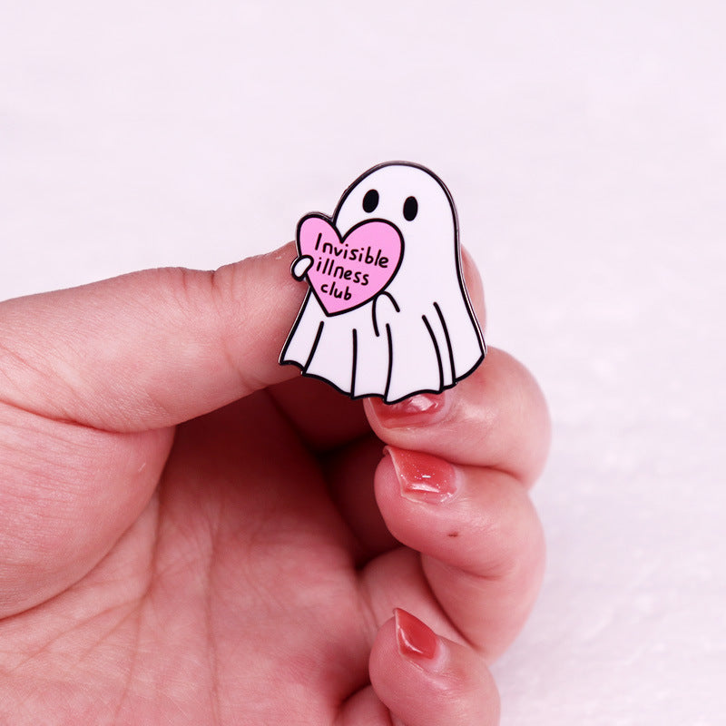 Invisible Illness Ghost Brooch