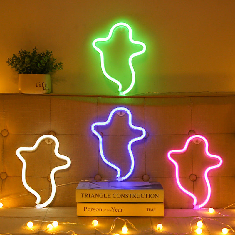 Halloween Ghost Neon Light – Colorful Wall Decor