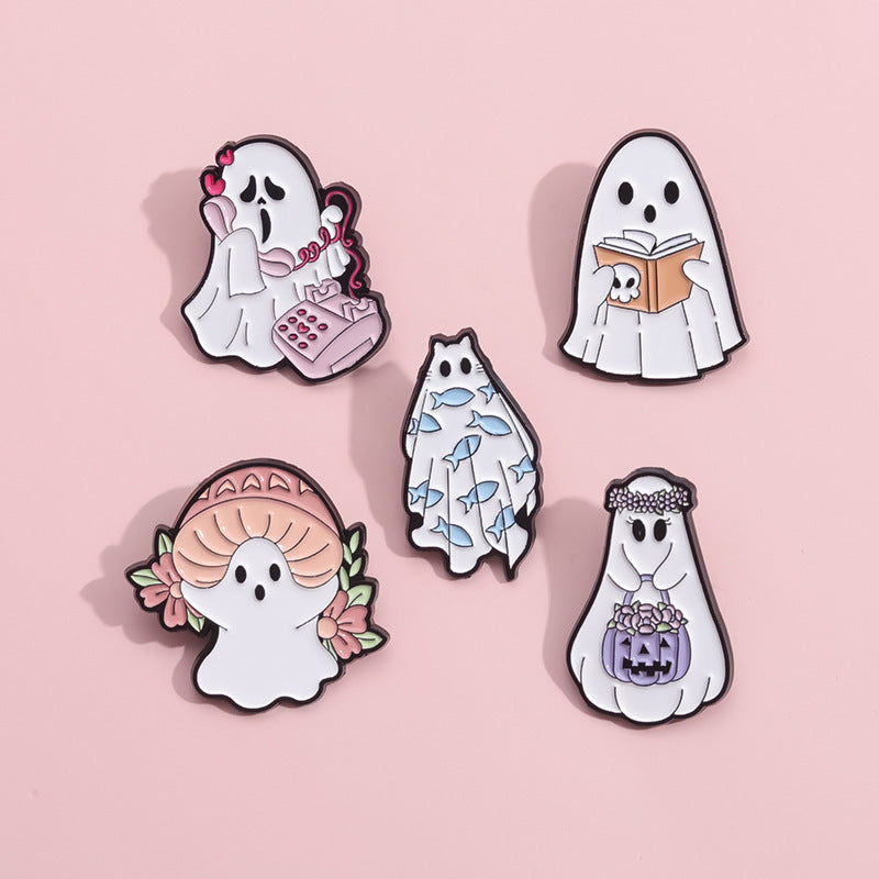 Cute Halloween Ghost Metal Brooch