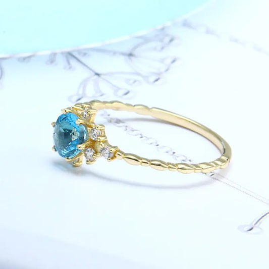 S925 Blue Radiance Zircon Ring
