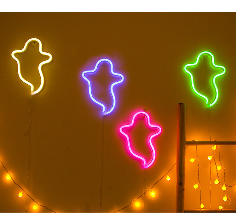 Halloween Ghost Neon Light – Colorful Wall Decor