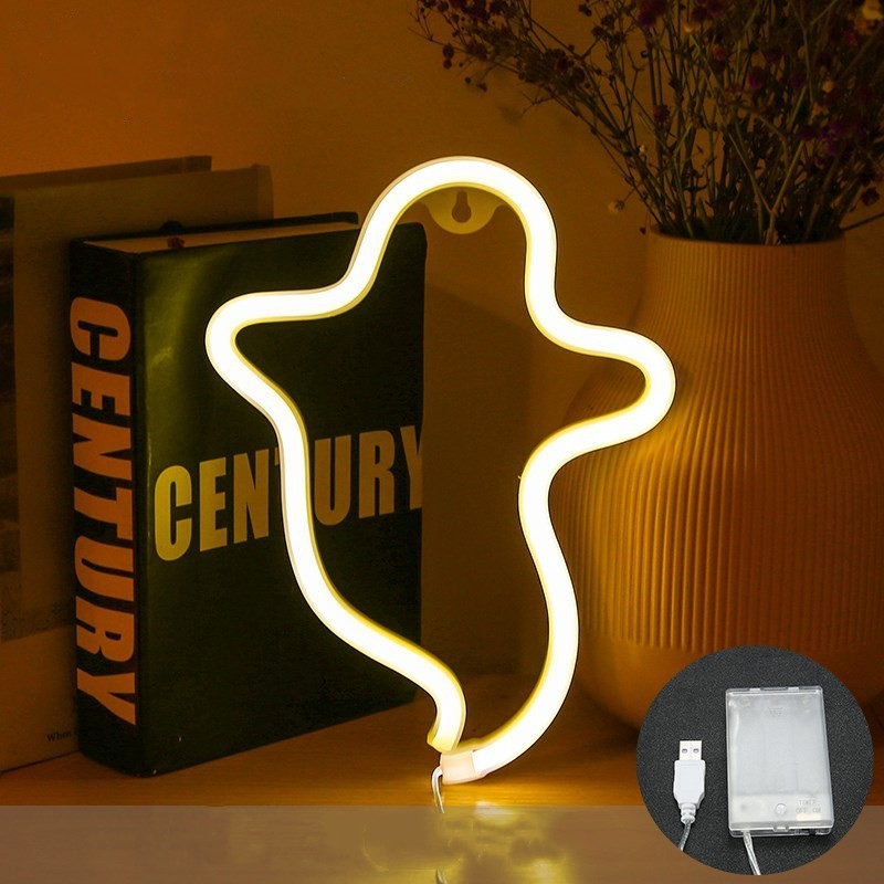 Halloween Ghost Neon Light – Colorful Wall Decor