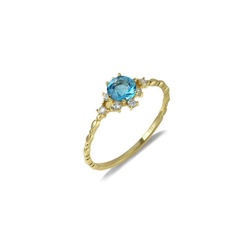 S925 Blue Radiance Zircon Ring