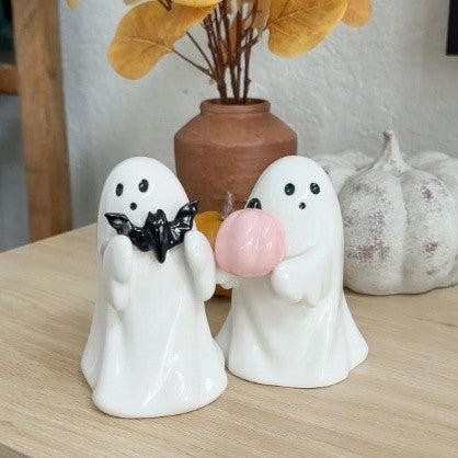 Spooky Ghost Figurine with Charm