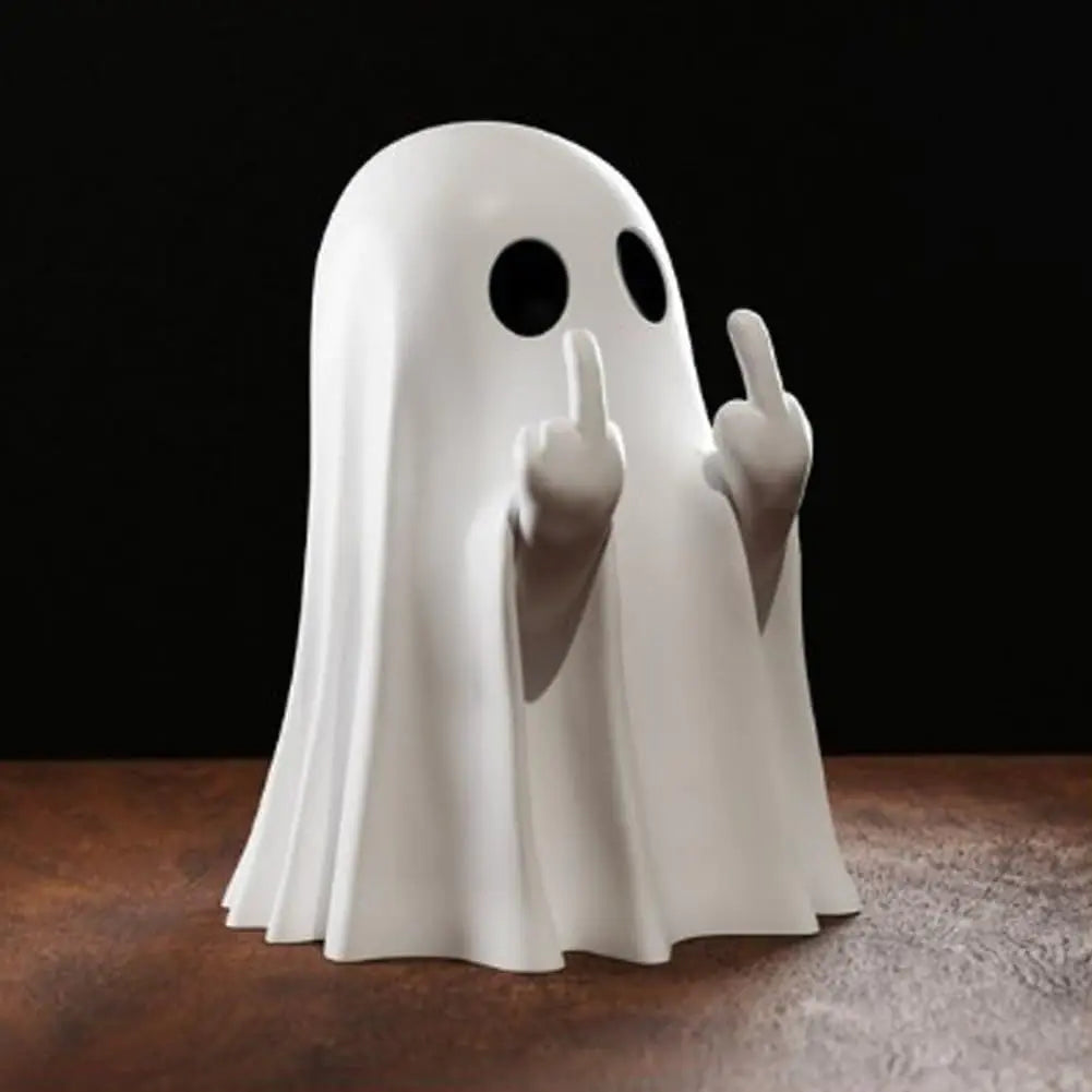 Spooky Ghost Figurine with Attitude