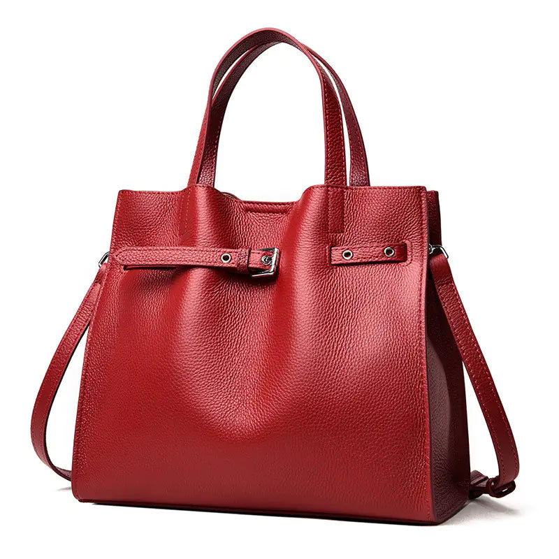 Leather Women's Tote Bag - Fashionable Large Capacity