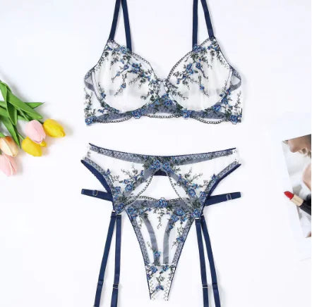 Blue Blossom Lingerie Set