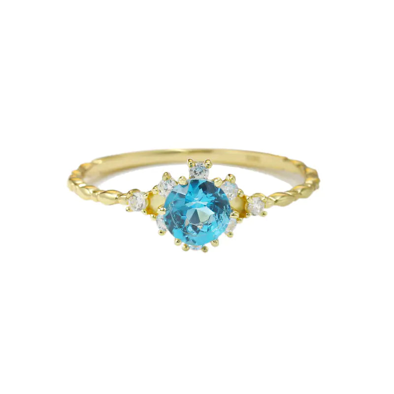 S925 Blue Radiance Zircon Ring