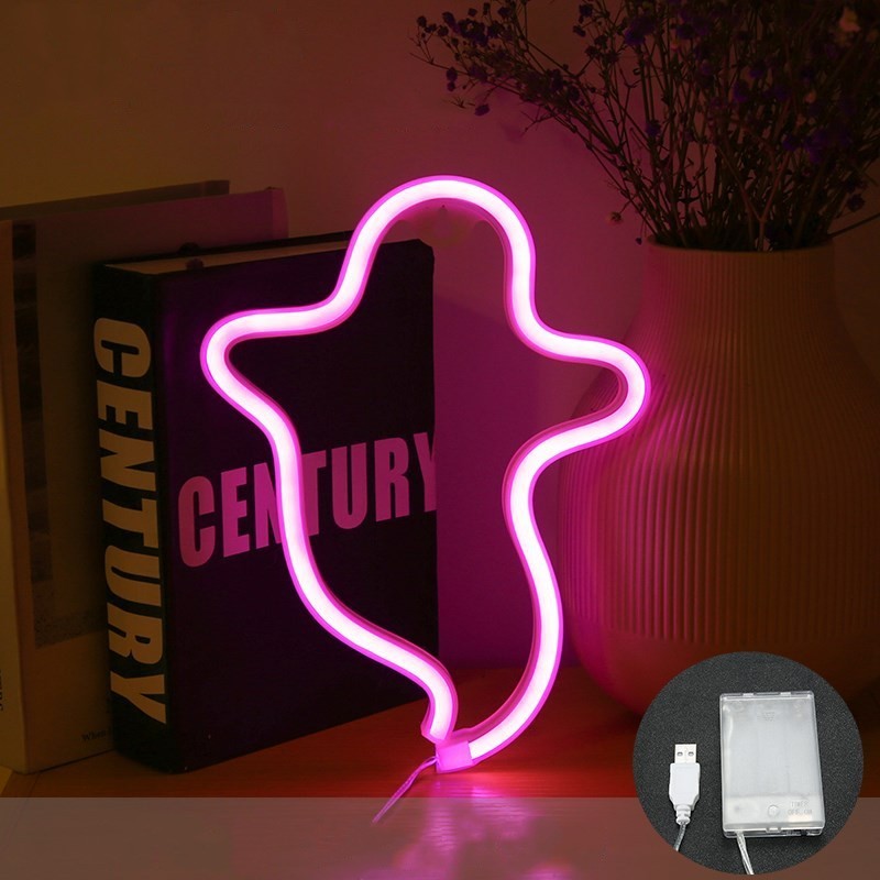Halloween Ghost Neon Light – Colorful Wall Decor