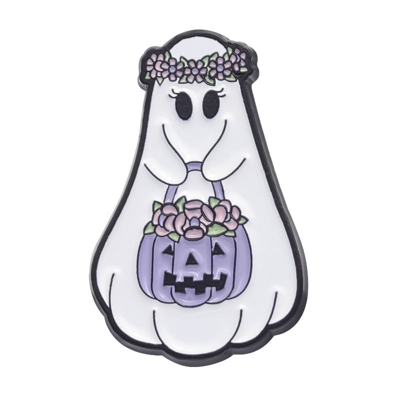 Cute Halloween Ghost Metal Brooch