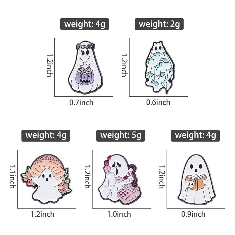 Cute Halloween Ghost Metal Brooch