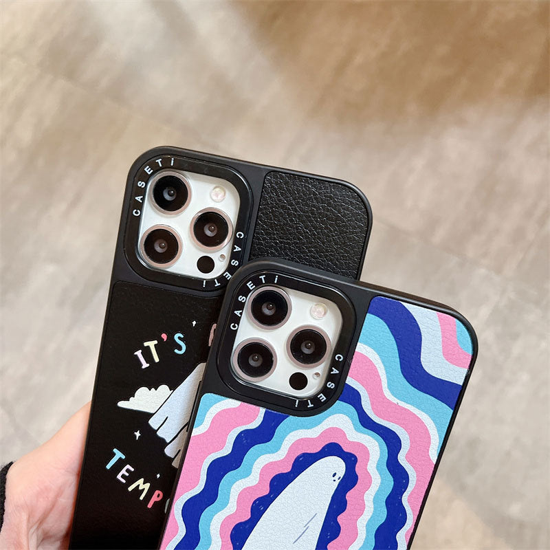 Pink Leather-Style Ghost iPhone Case