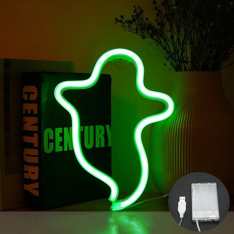 Halloween Ghost Neon Light – Colorful Wall Decor