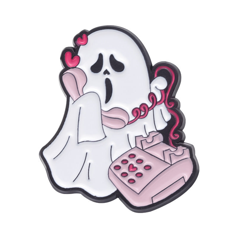 Cute Halloween Ghost Metal Brooch
