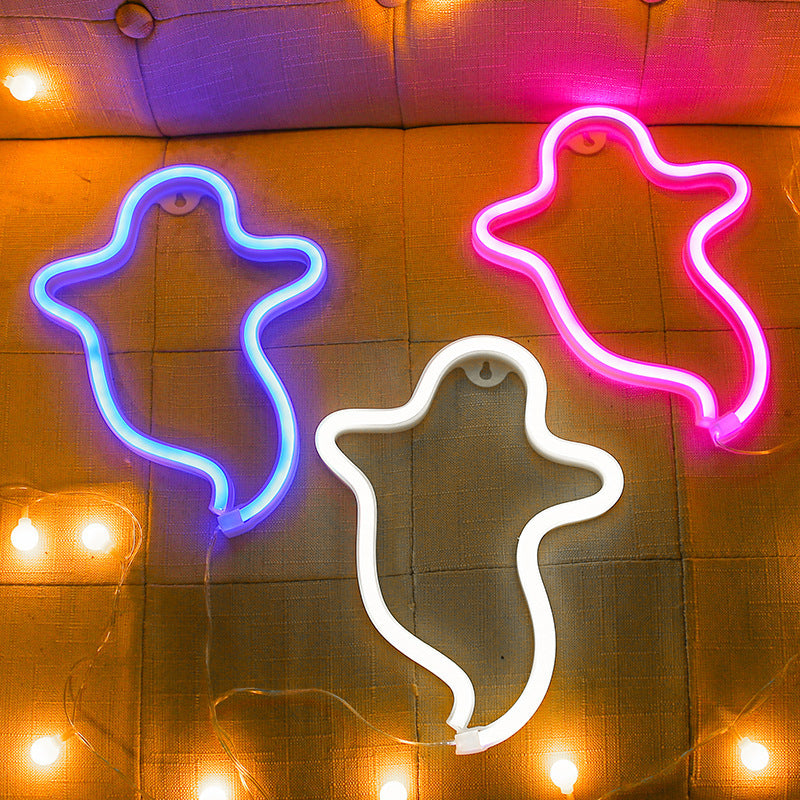 Halloween Ghost Neon Light – Colorful Wall Decor