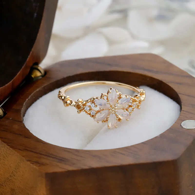 Elegant S925 Opal Zircon Ring