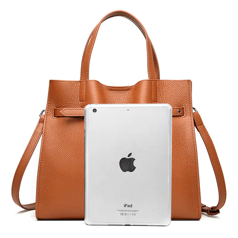 Leather Women's Tote Bag - Fashionable Large Capacity