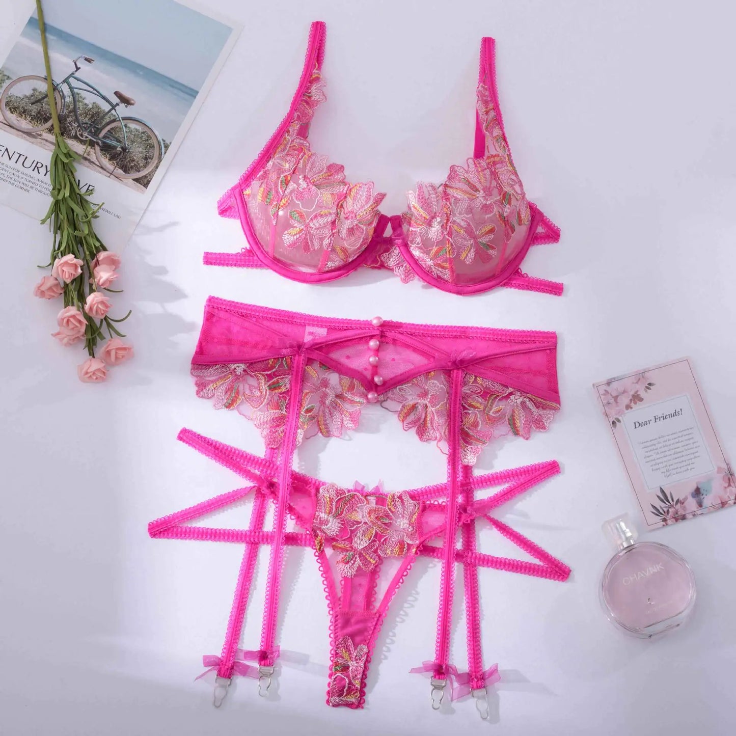 Elegant Lace Embroidered Bodysuit