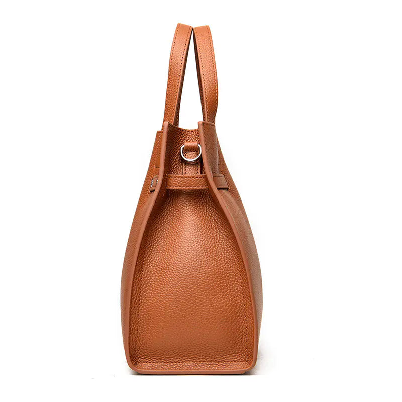 Leather Women's Tote Bag - Fashionable Large Capacity